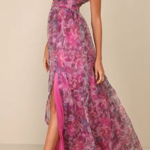 Lulu's Pink and Purple Maxi Dress - Picture 6 of 9